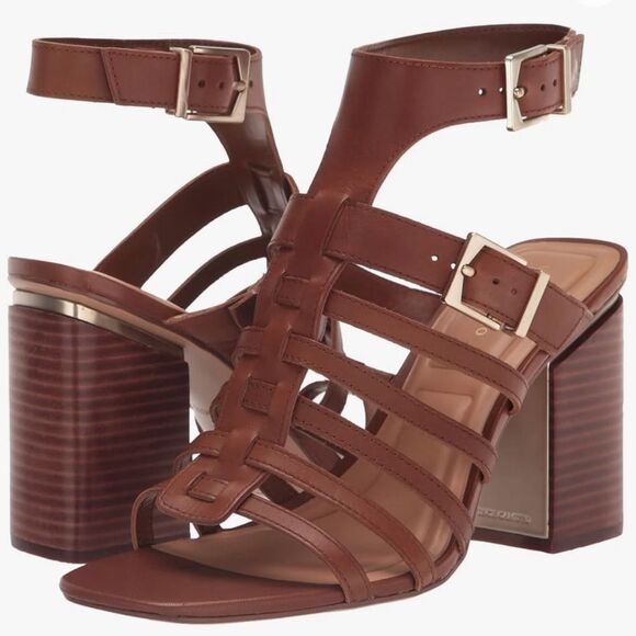 Vince Camuto Women's Hicheny Buckle High Heel Brown Sandal Size 10M - Picture 2 of 3